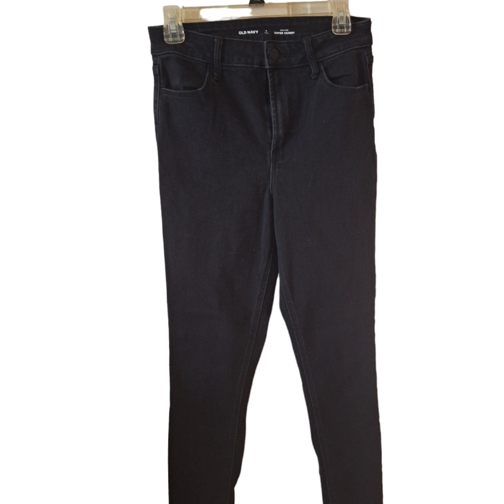 Old Navy Black High Rise Super Skinny Jeans - sz. 4 tall